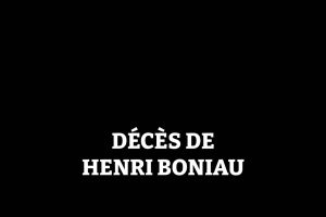 Décès de Henri Boniau